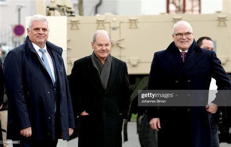 German Chancellor Olaf Scholz Peter Schlote And Ceo Thomas Muller