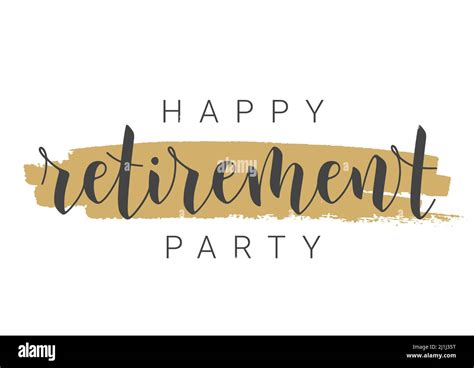 Handwritten Lettering Of Happy Retirement Party Template For Greeting
