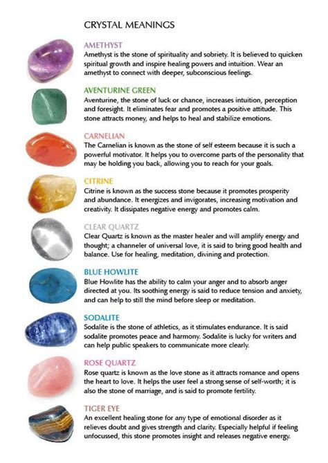 Crystal Meanings Witches Of The Craft Crystal Healing Stones