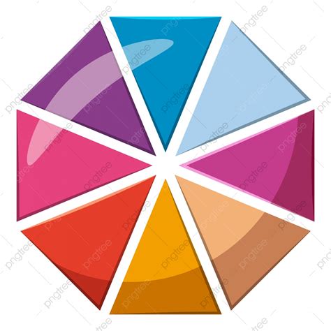 Colorful Circle Divided Into Eight Parts Icon Circle Pie Chart Png