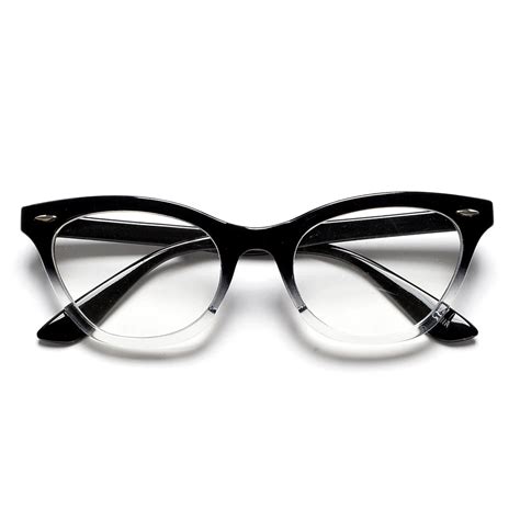 50mm Cat Eye Shaped Clear Lens Glasses With Rivets Glasses Eye