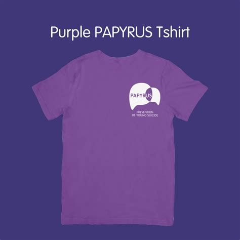 Papyrus Charity T Shirt Purple Papyrus Uk Suicide Prevention Charity