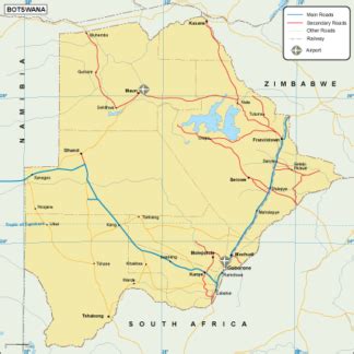 Botswana Transportation Map Vector Maps Files Illustrator To Download