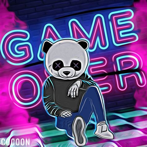 Game Over Panda Digital Art Panda Games