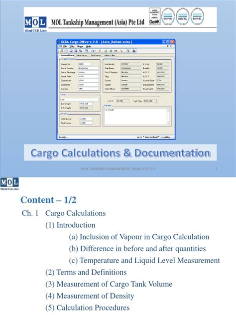 Cargo Calculation Pdf Density Weight