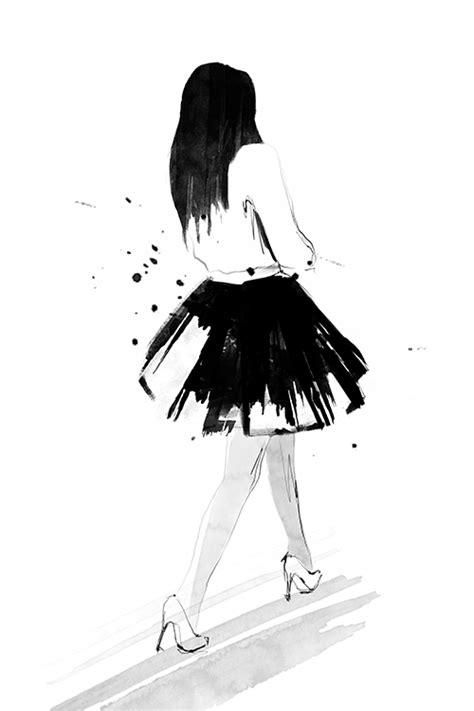 Fashion Illustration By Charlotta Larsdotter Walking Away Girl