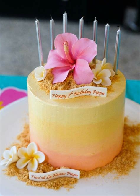 Hawaiian Cake Vanilla Cake Ombre Swiss Buttercream Coated And