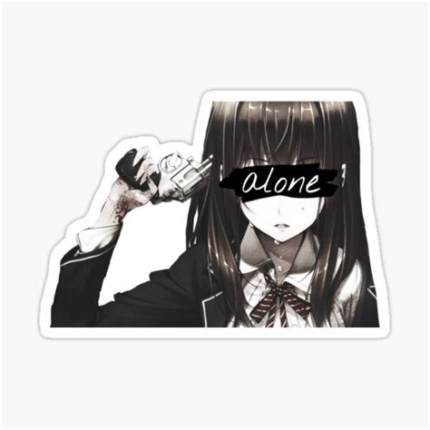 Sad Alone Anime Girl Sticker For Sale By Jercole Redbubble