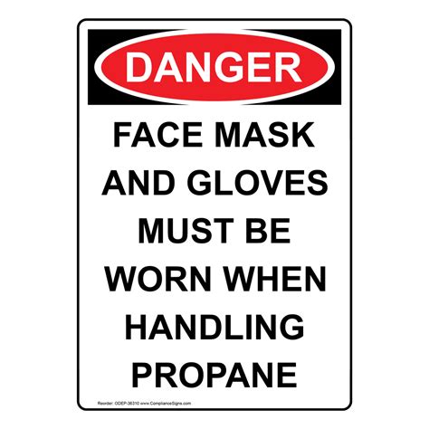 Vertical Face Mask And Gloves Must Be Worn Sign Osha Danger