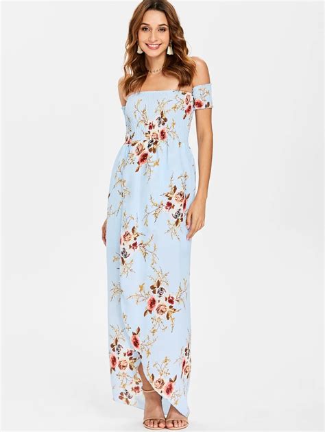 Strapless Floral Print Maxi Dress In Dresses From Womens Clothing On