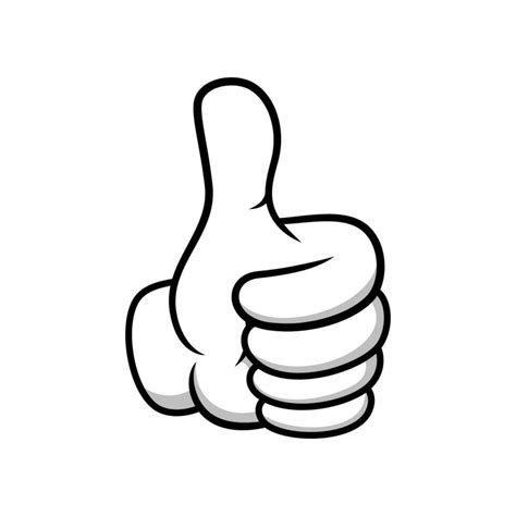 Thumbs Up Cartoon Isolatec On White Background 35047099 Vector Art At
