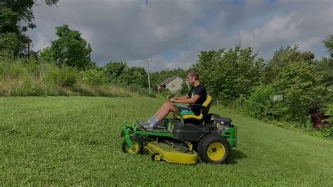 Satisfying Mowing Tall Grass With John Deere Z375r Youtube