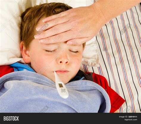 Sick Child Boy Being Image And Photo Free Trial Bigstock