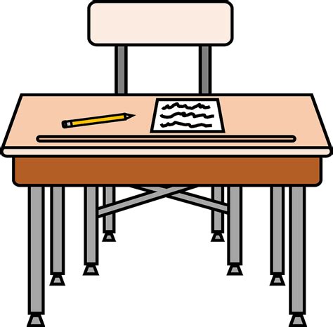 Desk chair png transpa picture office back 2091116 vippng. School Desk and Chair with Worksheet and Pencil clipart ...