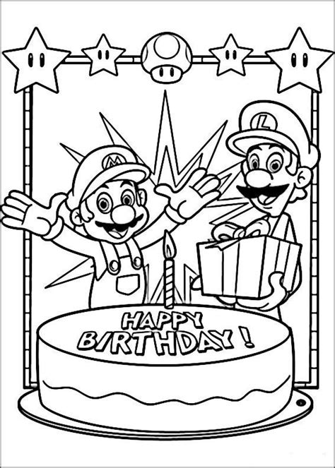 Mario Bross Coloring Pages 15 Happy Birthday Drawings Birthday
