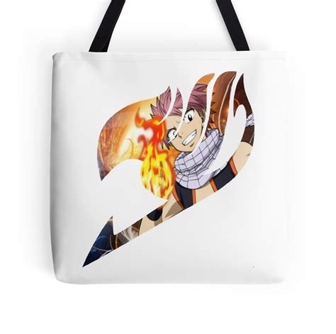 Fairy Tail Logo Natsu Tote Bags By Spankyobrien Redbubble