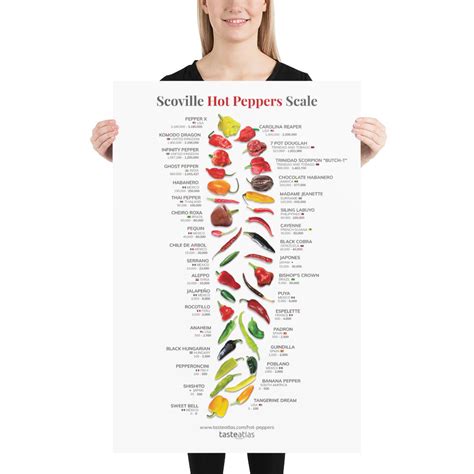 Scoville Hot Peppers Scale Poster In Indexta