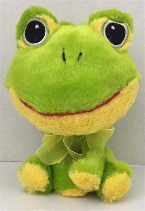 Frogs are the singers of the night who love to leap and swim until the sun rises! Happy Frog with Big Head 6 Inch Plush Stuffed Animal Green ...