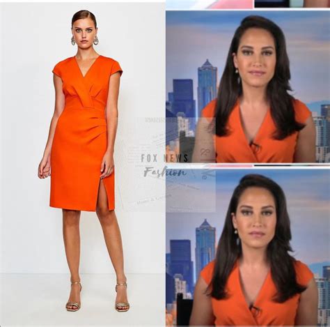 Emily Compagnos Orange Cap Sleeve Sheath Dress Worn On Outnumbered