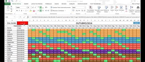 Planilha De Escala De Funcionários Automática Guia Do Excel