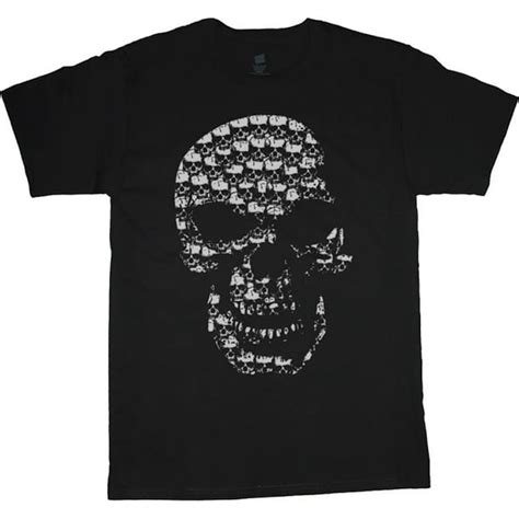 Decked Out Duds Mens Graphic Tee Skull Made Of Skulls T Shirt
