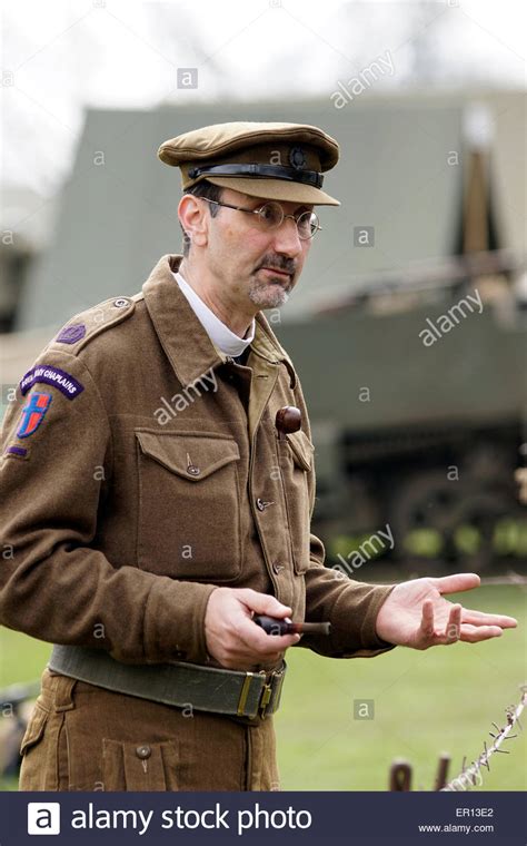 A Re Enactor Dressed As A British Army Chaplain From Ww2