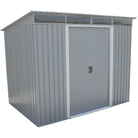 Duramax Building Products Pent Roof 8 Ft X 6 Ft Light Gray Metal Shed