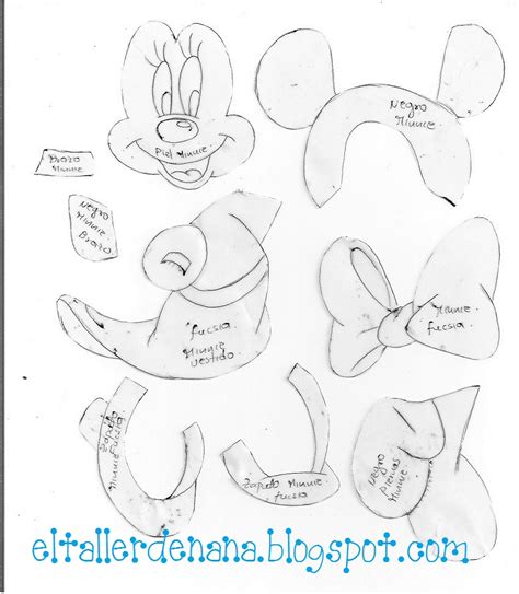 Minnie Mouse Moldes Manualidades En Goma Eva Y Foami