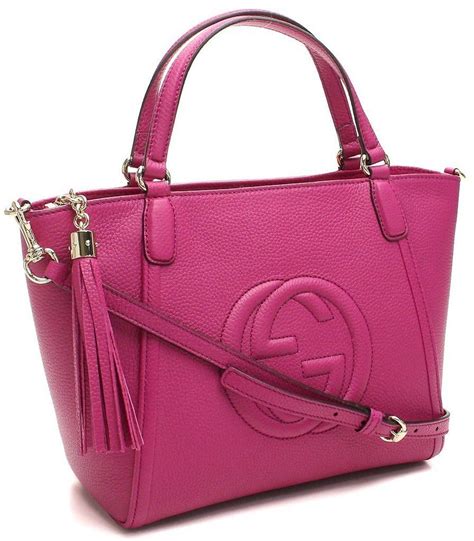 Gucci Fuchsia Pink Leather Soho Handbag 369176 Randl Merchandise