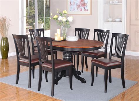 5 pcs dining table set, modern bar table set with 4 chairs, home kitchen breakfast table and chairs set ideal for pub, living room, breakfast nook, easy to assemble (rustic brown) 3.4 out of 5 stars. 7pc Avon Dinette Kitchen Dining Set Oval Table + 6 Leather ...