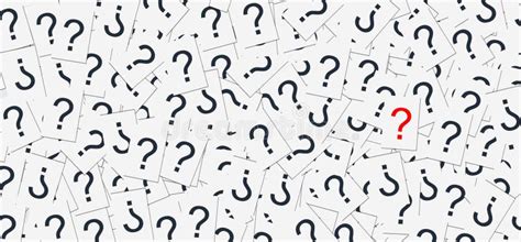 Many White Question Marks With One Red Question Mark Banner Background
