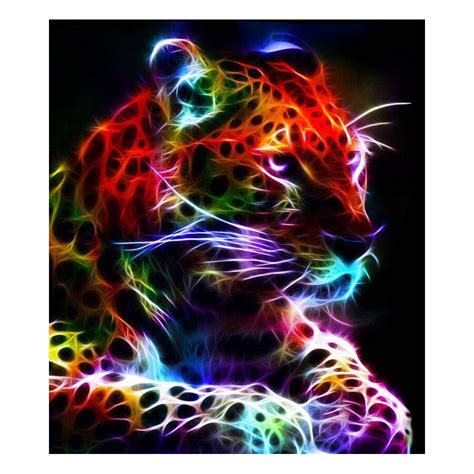 Neon Tiger Side Profile Diamond Art Painting Kit Set Diy 40cm X 50cm Ebay