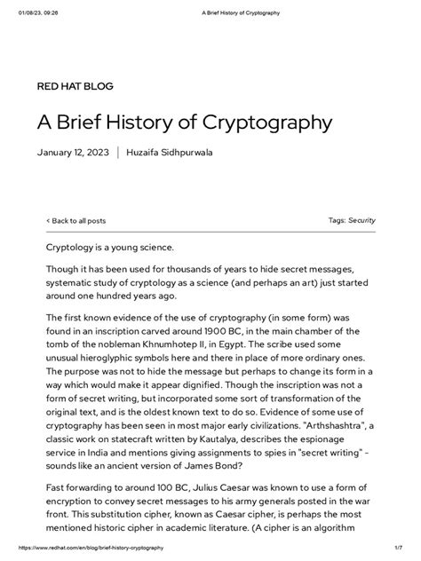 A Brief History Of Cryptography Pdf