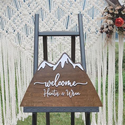 Mountain Wedding Welcome Sign Thistle And Lace Designs Inc