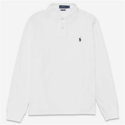 Lyst Polo Ralph Lauren Long Sleeve Polo Shirt In White For Men Save 6