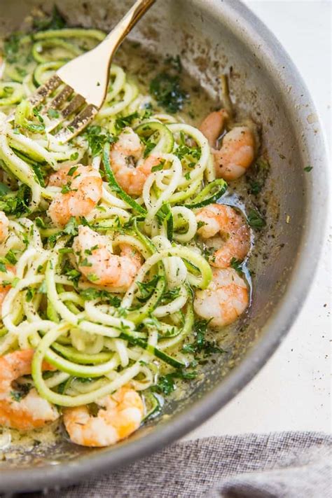 Shrimp are so versatile and incredibly easy to cook; Keto Shrimp Scampi with Zucchini Noodles - The Roasted Root
