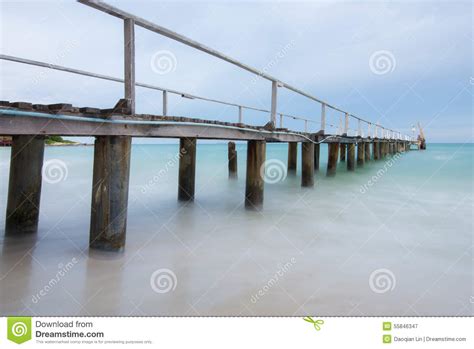 Side View Of Wood Bridge On The Beach Stock Image Image Of Peaceful