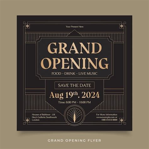Premium Vector Grand Opening Flyer Square