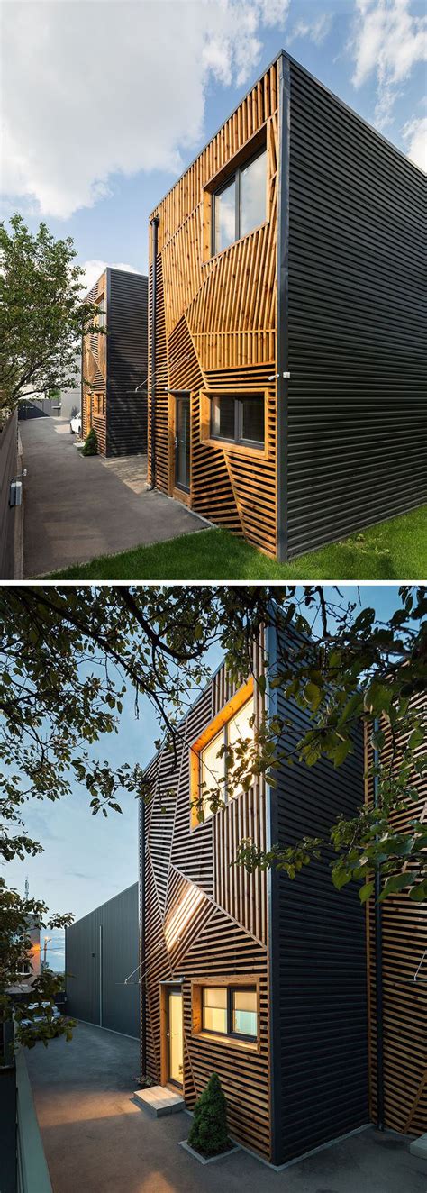 These Townhouses Feature A Creative And Artistic Wood Exterior Facade