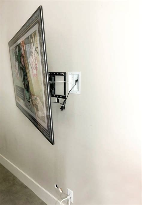 Wall Mounted Tv With Hidden Wires Tutorial Wall Mounted Tv Tv Wall