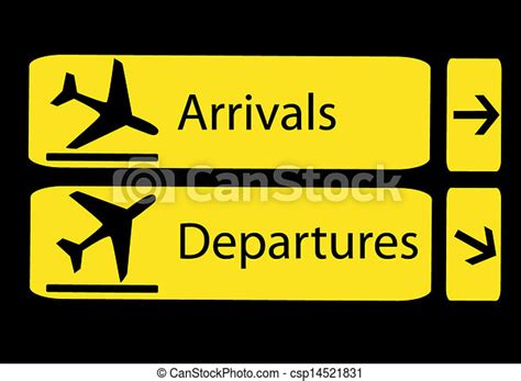 Signs Of Arrivals And Departures At The Airport Vectors Search Clip