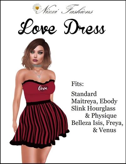 second life marketplace nixxi fashions ruffled love dress