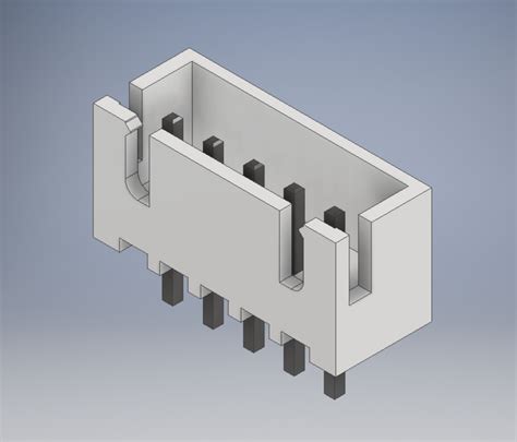 5 Pin Jst Connector 3d Cad Model Library Grabcad