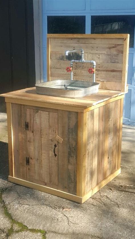 Build Your Own Unique Outdoor Sink With An Old Wooden