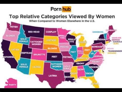 Pornhub S Map Of Women S Top Category By State Relative To Other States YouTube