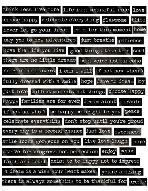 Digital Collage Sheet Words Phrases Inspirational Motivation Etsy Scrapbook Quotes Digital