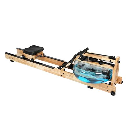 Oak Wood Water Rowing Machine With Digital Monitor For Home 330 Lbs