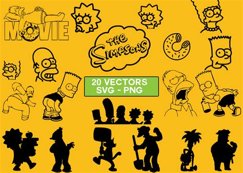 The Simpsons Vector Pack Svg Png The Simpsons Clip Art The Etsy México