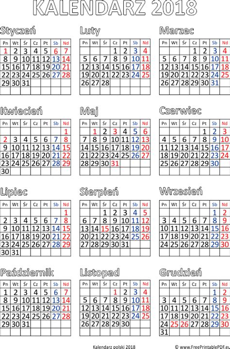 kalendarz    calendar printable