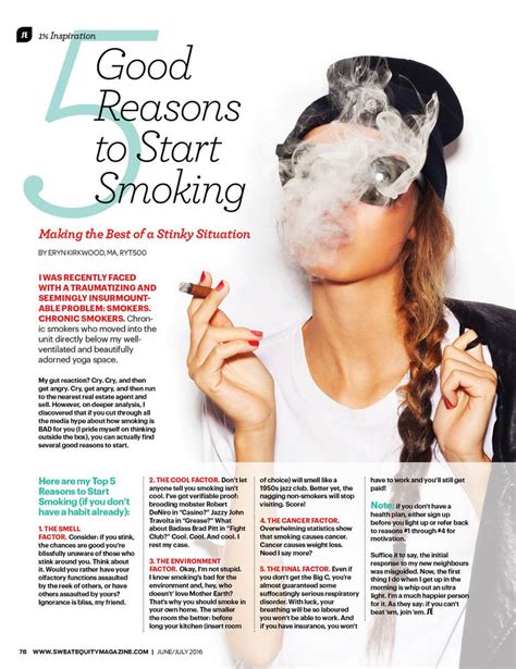 5 Good Reasons To Start Smoking